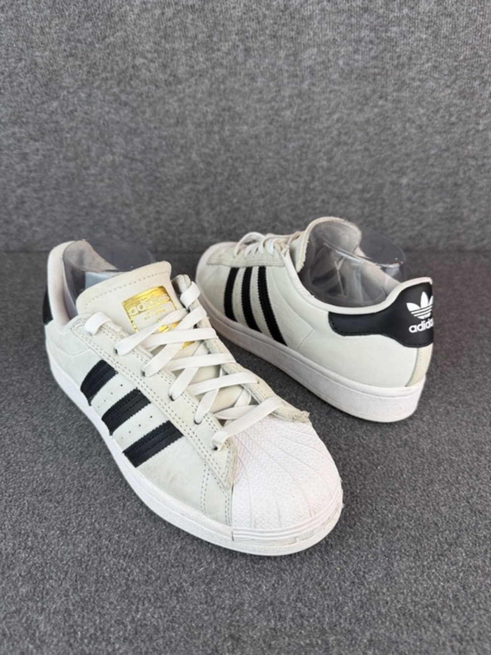 Adidas Trefoil Lifestyle Gold‎ Logo Unisex White & Black Sneakers M5.5|7